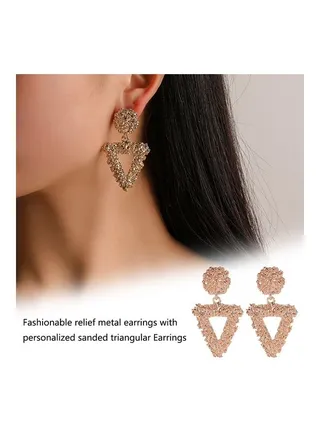 Frosted Triangle Earrings 
