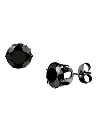 Stainless Steel Rhinestone Studded Stud Earrings 