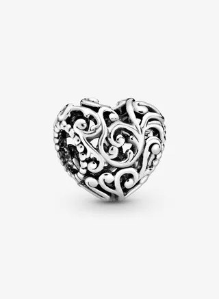 Pandora Regal Pattern Heart Silver Charm 797672 
