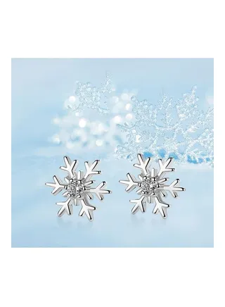 E401 Snowflake Charms Women Luxury Design Earrings 
