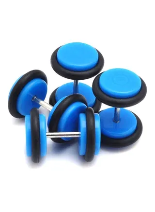 Pair Of 2 Dumbbell Style Stud Earrings 