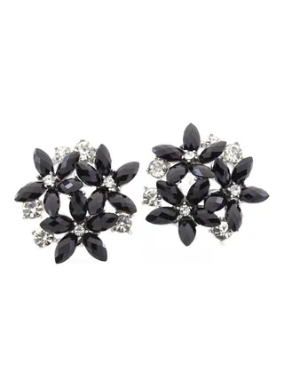 Sweet Small Fresh Flower Zircon Flash Diamond Exaggerated Temperament Earrings 