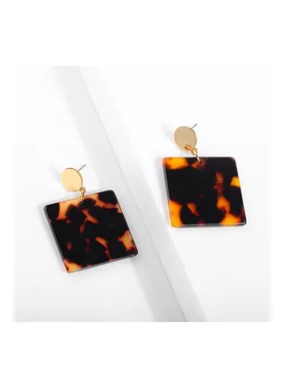Acrylic Female Geometric Square Acetate Plate Personality Earrings 