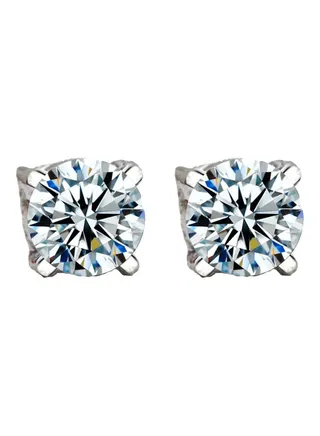 Rhinestone Inlaid Magnetic Ear Stud Earrings 