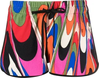 Onde-print drawstring shorts