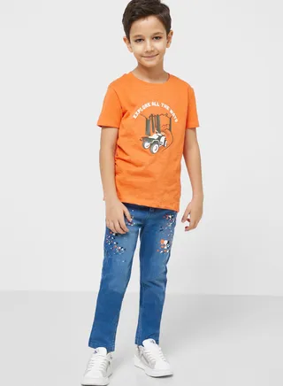 Boys Paint Skinny Jeans
