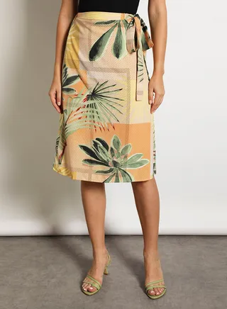 Women'S Casual Midi Floral Printed Skirt Multicolour 