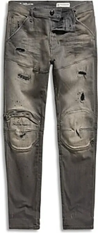 G-star Raw 5620 3D Knee-Zip Skinny Fit Jeans in Sun Faded Cement