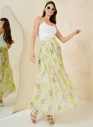 Chiffon Printed Maxi Skirt 