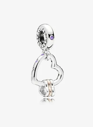 Pandora Women Silver Heart Full of Hearts Dangle Charm - 787247NLCMX 