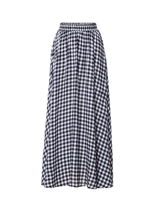 Stylish High Waist Plaid Maxi Skirt Multicolour 