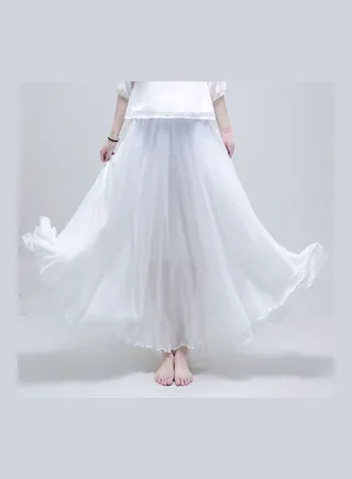 Solid Maxi Skirt White 