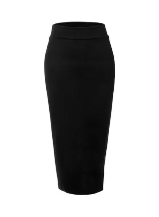 Ankle Bottom Length Long Pencil Skirt Black 