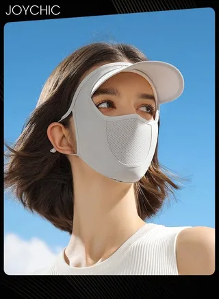Ice Silk Sunscreen Full Face Mask Women Summer Anti-ultraviolet Quick-drying Sun Protection Facemask for Outdoor Camping Hiking 