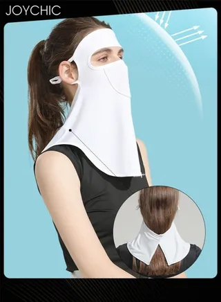 Summer Sunscreen Mask for Women Outdoor Cycling, Golf Ice Silk Anti-UV Soft and Smooth Breathable Facemask 