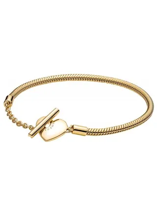 Pandora Moments Heart T-Bar Snake Chain Bracelet for women 