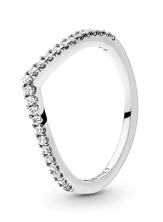 PANDORA wishbone ring in sterling silver with cubic zirconia 