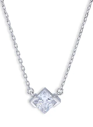 Sterling Silver 925 Solitaire Necklace - FKJNKLSLU6086 