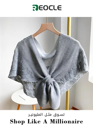 Crow's Feet Small Shawl to Wear with Celebrity Style Spring and Summer Cervical Vertebra Protection Knitted Air-conditioned Room Mermaid Shoulder Scarf Fake Collar 