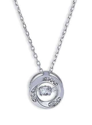 Sterling Silver 925 Brilliance in Motion Solitaire Necklace - FKJNKLSLU6099 