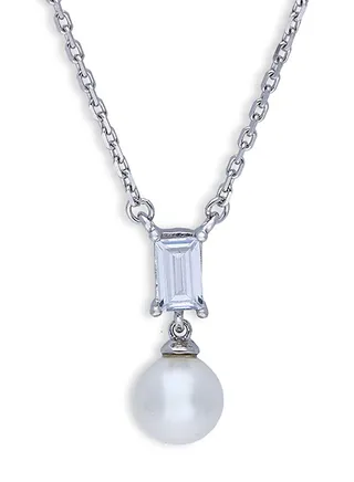 Sterling Silver 925 Pearl Necklace - FKJNKLSLU6092 