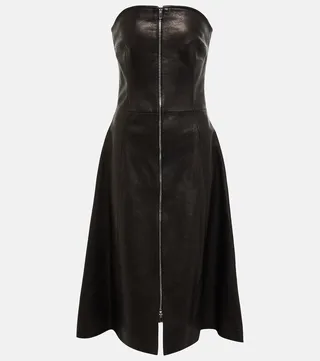 Valerie leather midi dress