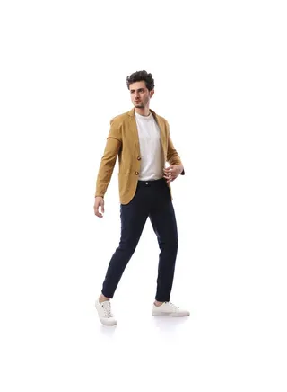 Basic Elegant All Seasons Blazer - Copper Yellowish 