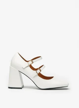 Women Floral Bella Solid Pumps with Block Heels 