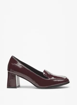 Women Solid Slip-On Shoes with Block Heels 