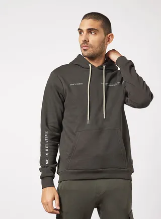 Slogan Print Hoodie 