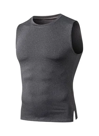Solid Sleeveless Vest Grey 