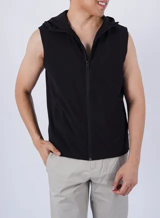 Men’s Softshell Activewear Sleeves Less Gilet Vest in Ocean Black 