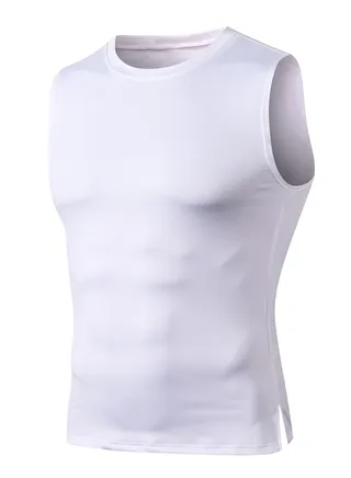 Men Quick Dry Breathable Elastic Vest White 
