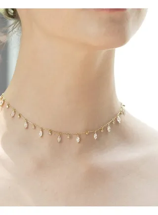 Marquise And Round Stones Adjustable Necklace 