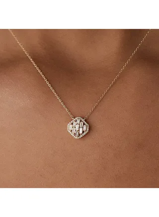 Unique Baguette Stones Necklace 