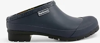 Womens Navy Quinn Brand-patch Rubber-blend Clogs