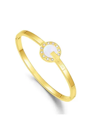 POLICE - Glossy Bangle for Women Gold Plating with Mother of Pearl - PEJLG0002508 