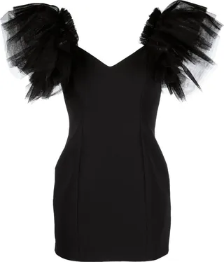 Tulle-Sleeve Minidress