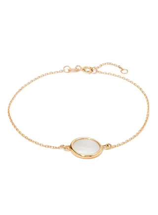 18 Karat Rose Gold Mother Of Pearl Single Stone Bracelet 