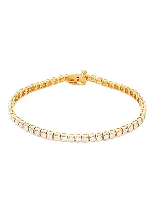 14K Goldplated Sterling Silver and 0.46 TCW Diamond Tennis Bracelet for Women One Size 