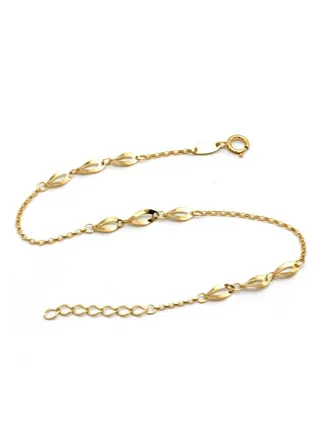 Real Gold Plain Twisted Adjustable Size Bracelet 