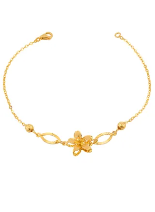 Lily Flower 22k Gold Bracelet 