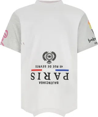 Multicolor Cotton Oversize Upside Down T-shirt