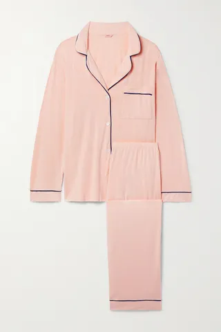 Eberjey - Gisele The Tuxedo Stretch-tencel Modal Jersey Pajama Set - Pink