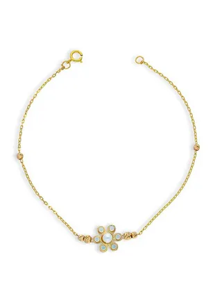 Gold Beads and Flowers Bracelet 21KT - FKJBRL21KU6025 