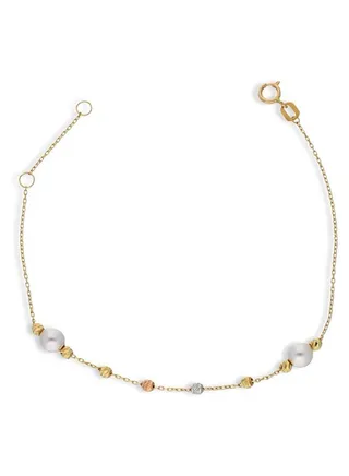 Gold Pearls with Beads Bracelet 18KT - FKJBRL18KU1003 