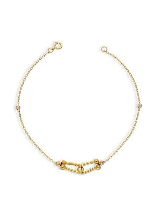 Gold U-Shaped Buckle Bracelet 21KT - FKJBRL21KU6048 