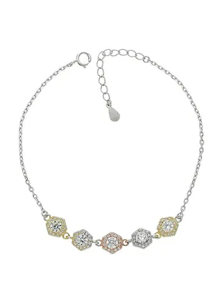 925 Italian Silver Solitaire Bracelet 