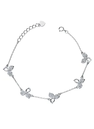 Sterling Silver 925 Flowers Bracelet - FKJBRLSLU1020 