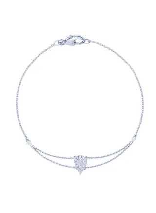 18K White Gold 0.19Ct Diamond Studded Bracelet 